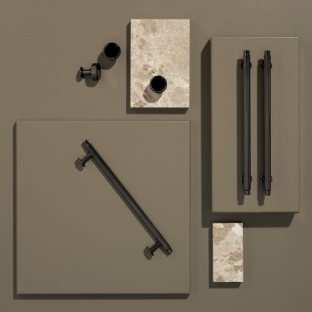 kolekcja uchwytów meblowych Brau czarny nikiel kolaż 2