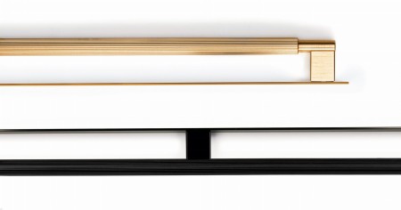 uchwyt meblowy szczotkowany złoty Stripes  320 mm z podkładką pokaz