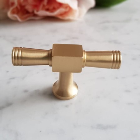 uchwyt mosiężny meblowy podstawa okrągła GM112 złoto szczotkowane mosiądz satyna