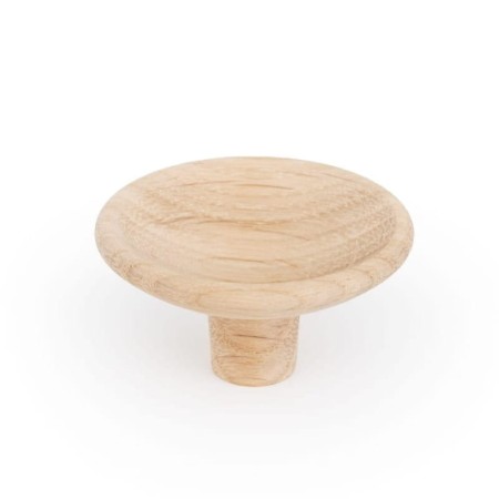 gałka meblowa Dysk drewniana dębowa nielakierowana