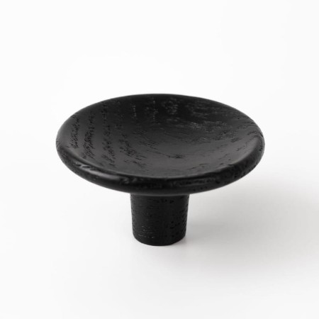 gałka meblowa Dysk drewniana czarna lakierowana