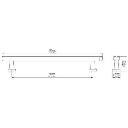 uchwyt meblowy 2587 czarny 160 mm wymiary
