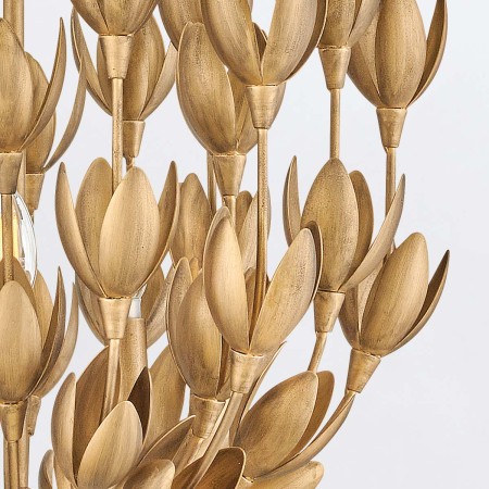 Żyrandol Flora złoty mały detal