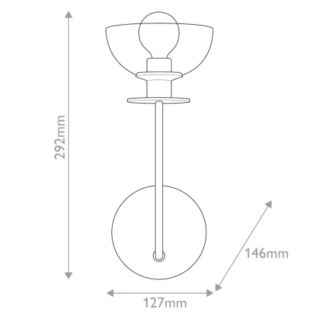 wymiar  kinkiet Sylvia czarny