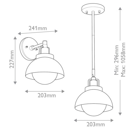 Lampa Niva 3w1 czarna wymiar