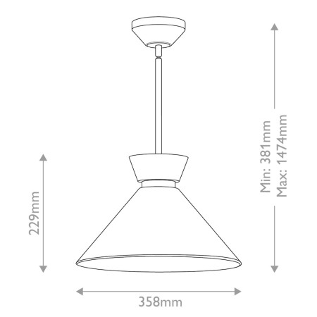 Lampa Halston czarna wymiary