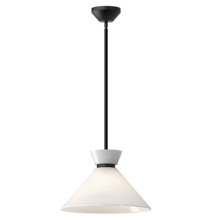 Lampa Halston czarna włączona