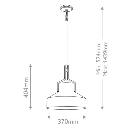 Lampa Brecken czarna wymiary