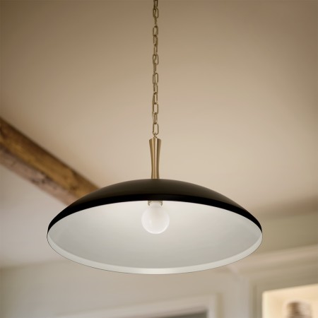 Lampa Delarosa czarna  detal klosza