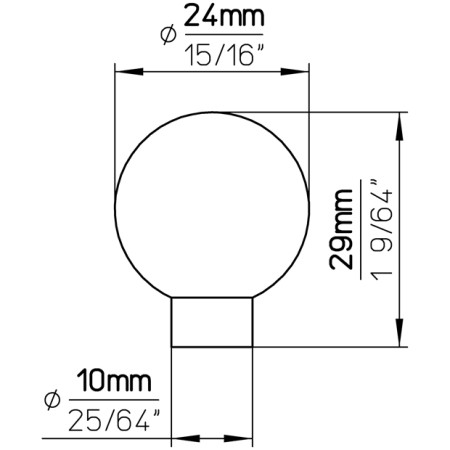 gałka meblowa Milo stal 24 mm wymiary