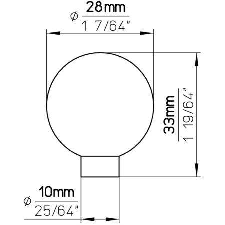 gałka meblowa Milo stal 28 mm wymiary