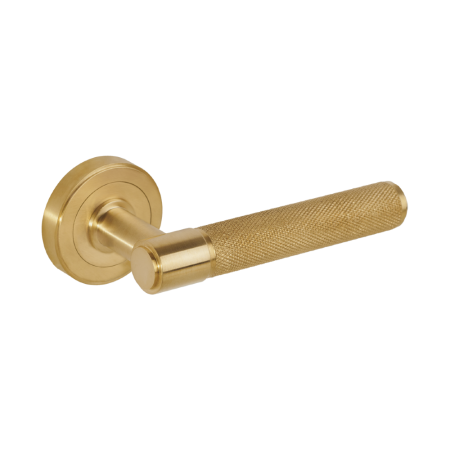 klamka mosiądz szczotkowany KR619 z rączką diamentowanie