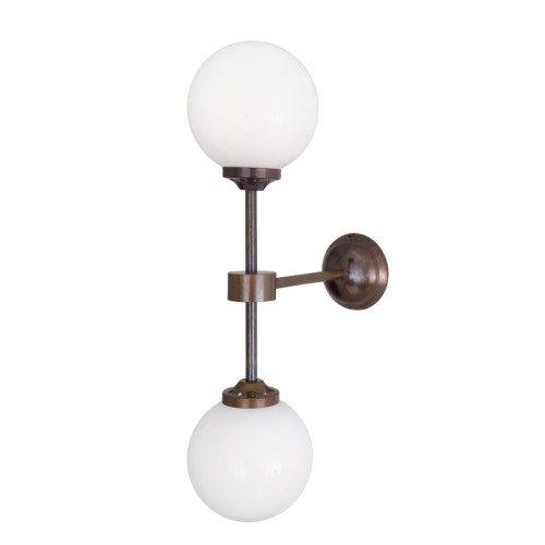 Przejdź do produktu kinkiet ze szklanymi kloszami Double Globe mosiężny