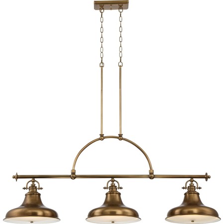 lampa emery mosiądz patyna potrójna nad stół wyspe
