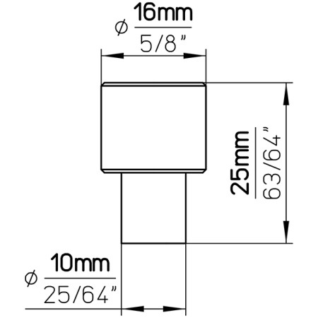 gałka meblowa 2464 czarny mat 16 mm wymiary