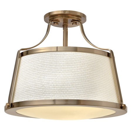 lampa plafon Charlotte starzony mosiądz i ecru