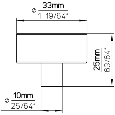 gałka meblowa 2464 czarny mat 33 mm wymiary