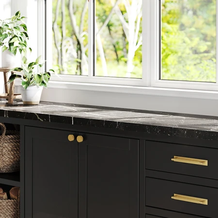 gałka meblowa 2464 złoty mat 33 mm wymiary na meblu