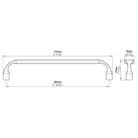 uchwyt meblowy srebrny 2440 160mm wymiary