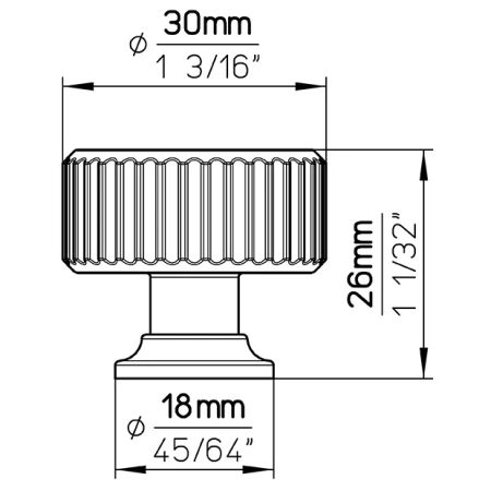 Gałka meblowa 2596 czarny mat wymiary