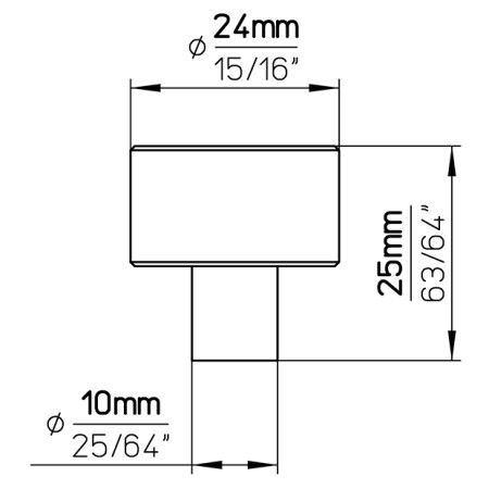 Gałka meblowa 2508 24 wymiary