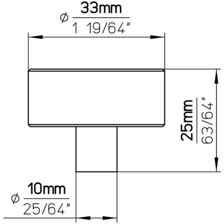 Gałka meblowa 2508 33 wymiary