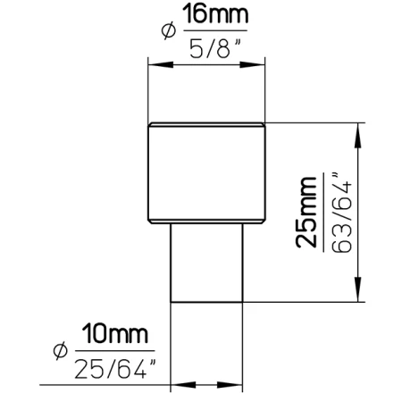 Gałka meblowa 2508 16 wymiary