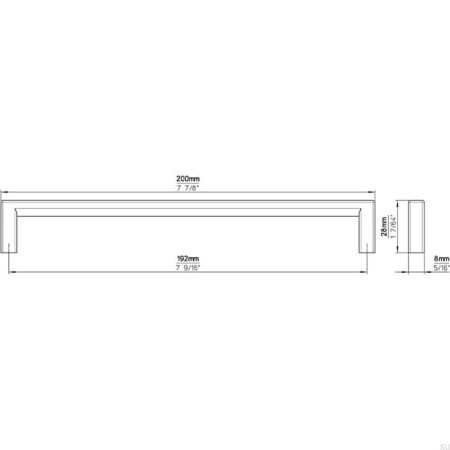 Uchwyt reling meblowy Linea antyczne złoto 192 mm