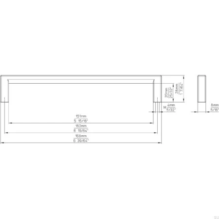 Uchwyt reling meblowy antyczne złoto 160 mm
