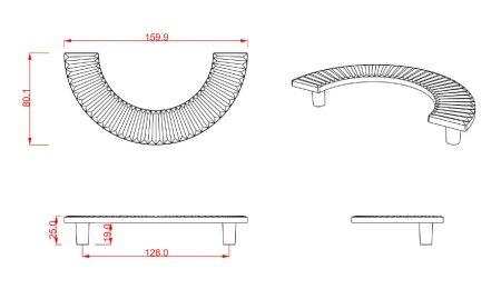 uchwyt ozdobny Carb półokrągły wymiary