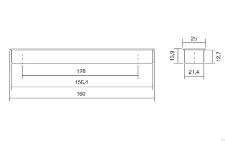 uchwyt meblowy wpuszczany Clos wymiary