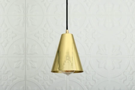 lampa wisząca Alta złoto satyna z mosiądzu