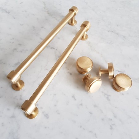 relingi meblowe i uchwyty gałki złote satyna mosiądz szczotkowany RM 309 i GM105