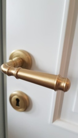 klamka KR601 mosiądz szczotkowany lakier mat MSL