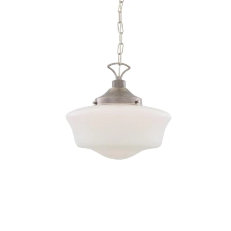 mosiężna lampa wisząca Saga do kuchni antyczne srebro