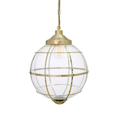 lampa wisząca Henlow kula w złotej klatce