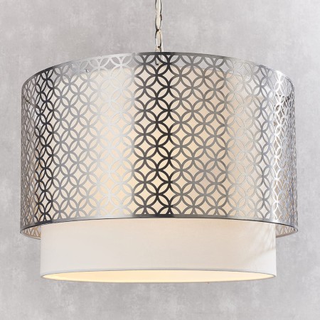lampa wisząca Sofia 2 z abażurem we wzór 78728