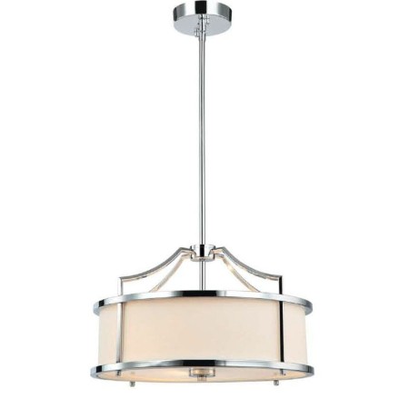 lampa wisząca Pera S z białym abażurem chrom pera-cromo-s