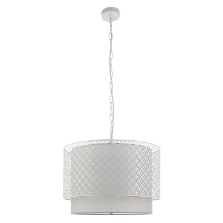 lampa wisząca Sofia 2 z abażurem we wzór biała 81031