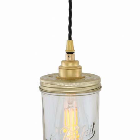wisząca lampa Denali słoik satynowy mosiądz