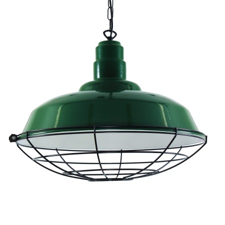 Loftowa lampa wisząca, Moza, modna butelkowa zieleń