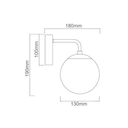 Rysunek techniczna  lampy wiszącej Fraser Black