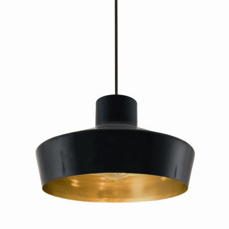 Lampa wisząca Kasjo, czarno złota
