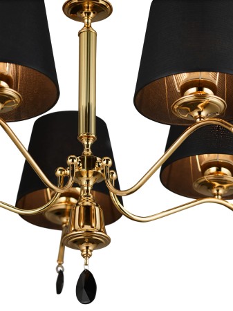 Lampa wisząca Black ze złotym wykończeniem w stylu glamour