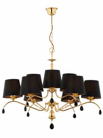 Żyrandol Black L ze złotym w stylu glamour