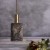 Ręcznie malowana ceramiczna lampa wisząca z mosiężnym wykończeniem w kolorze antycznego mosiądzu