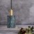 Ceramiczna niebieska lampa wisząca z mosiężnym wykończeniem w kolorze satyny
