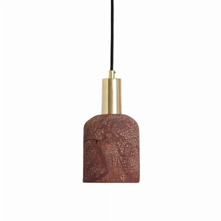 Ceramiczna lampa wisząca z elementami mosiądzu