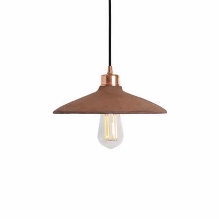 Czerwona lampa Ceramic Disk wykonana z gliny
