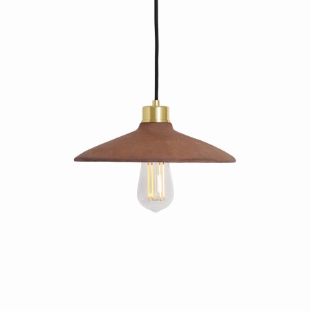 Lampa w stylu boho Ceramic Disk, czerwona